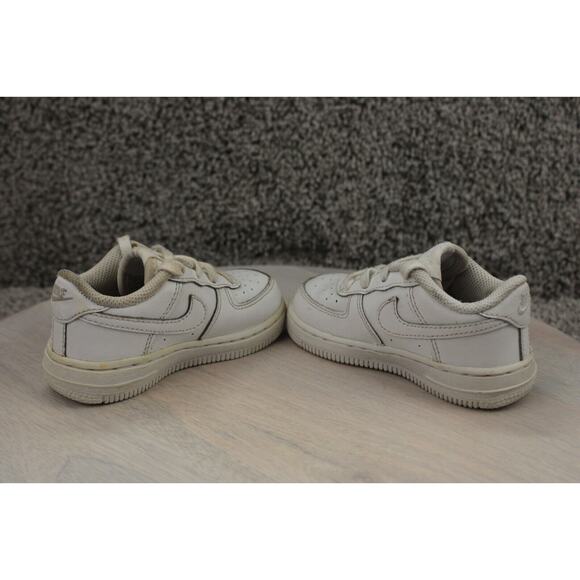Nike Air Force 1 Toddler 7C White Leather Low Sneakers Classic Casual - Picture 5 of 8